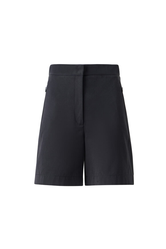 Akris Punto Filia Black High Waist Cotton Gabardine Shorts - view 1