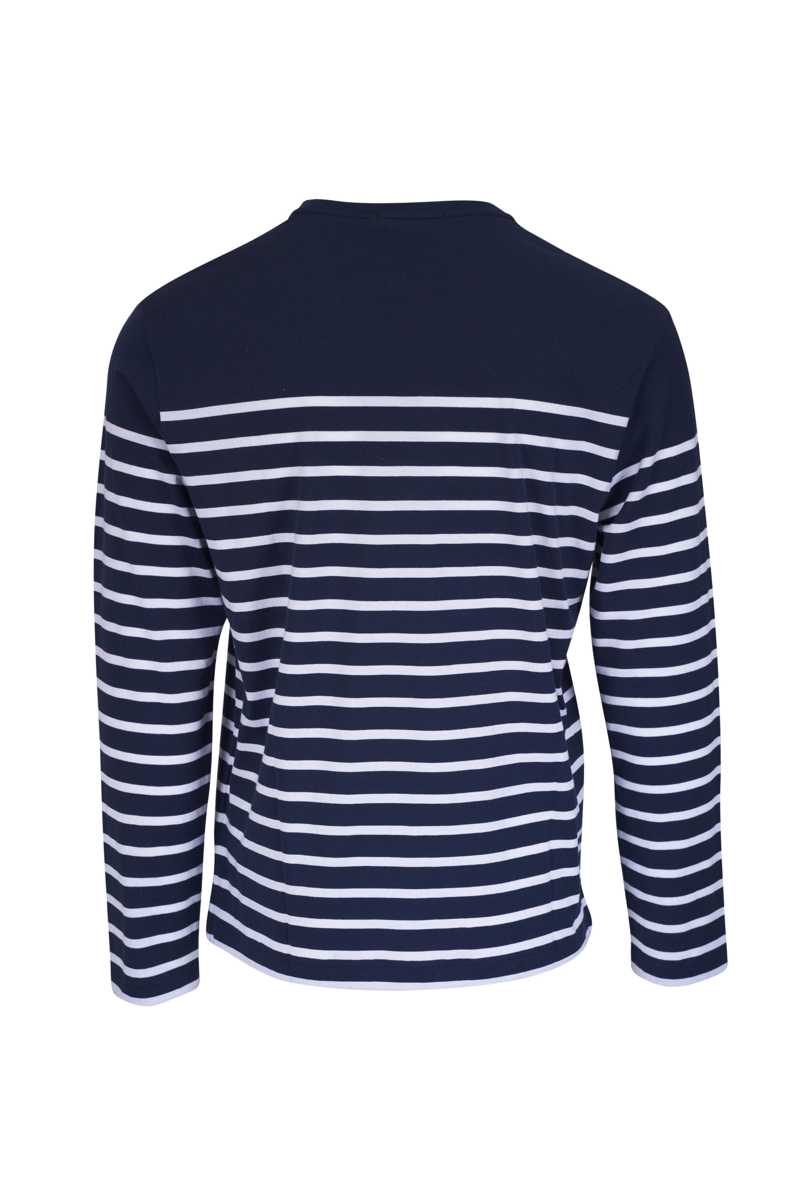 Ralph Lauren Purple Label - Navy & White Stripe Long Sleeve T-Shirt