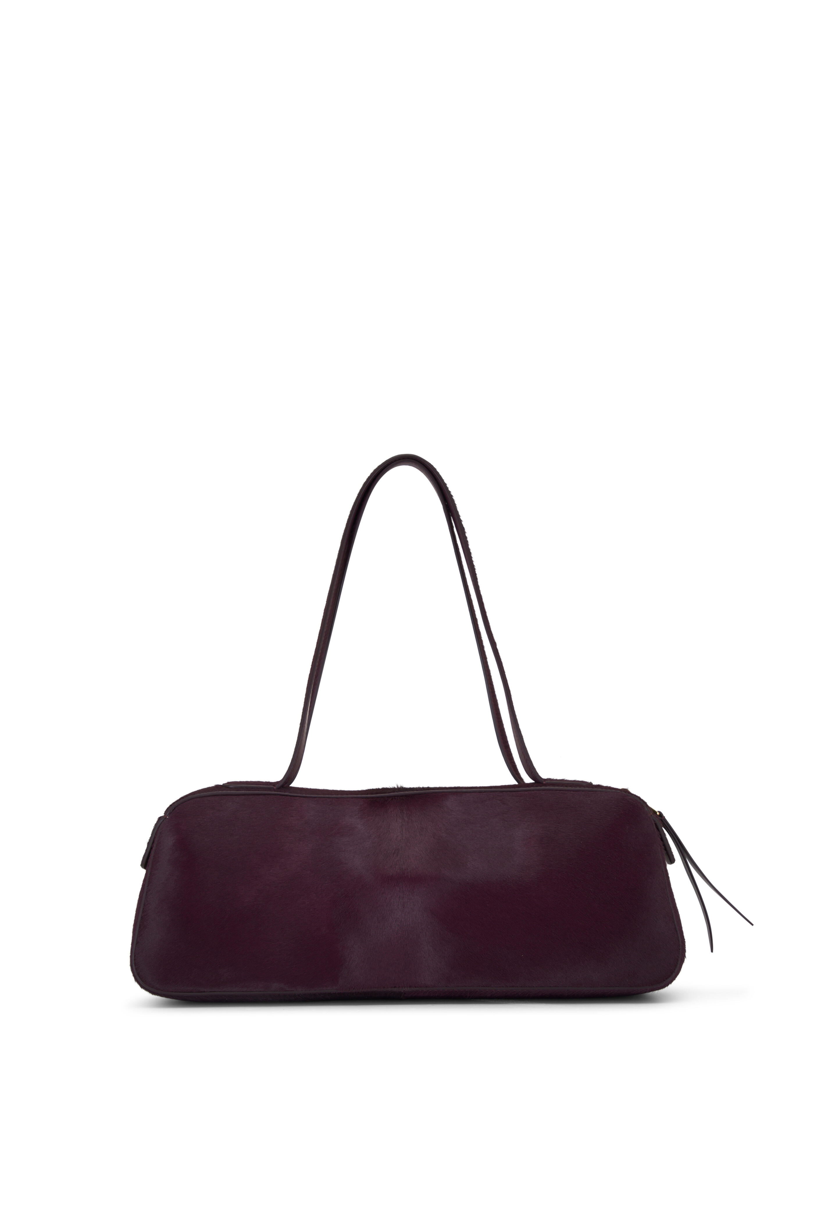 Khaite - Simona Eggplant Pony Hair Shoulder Bag