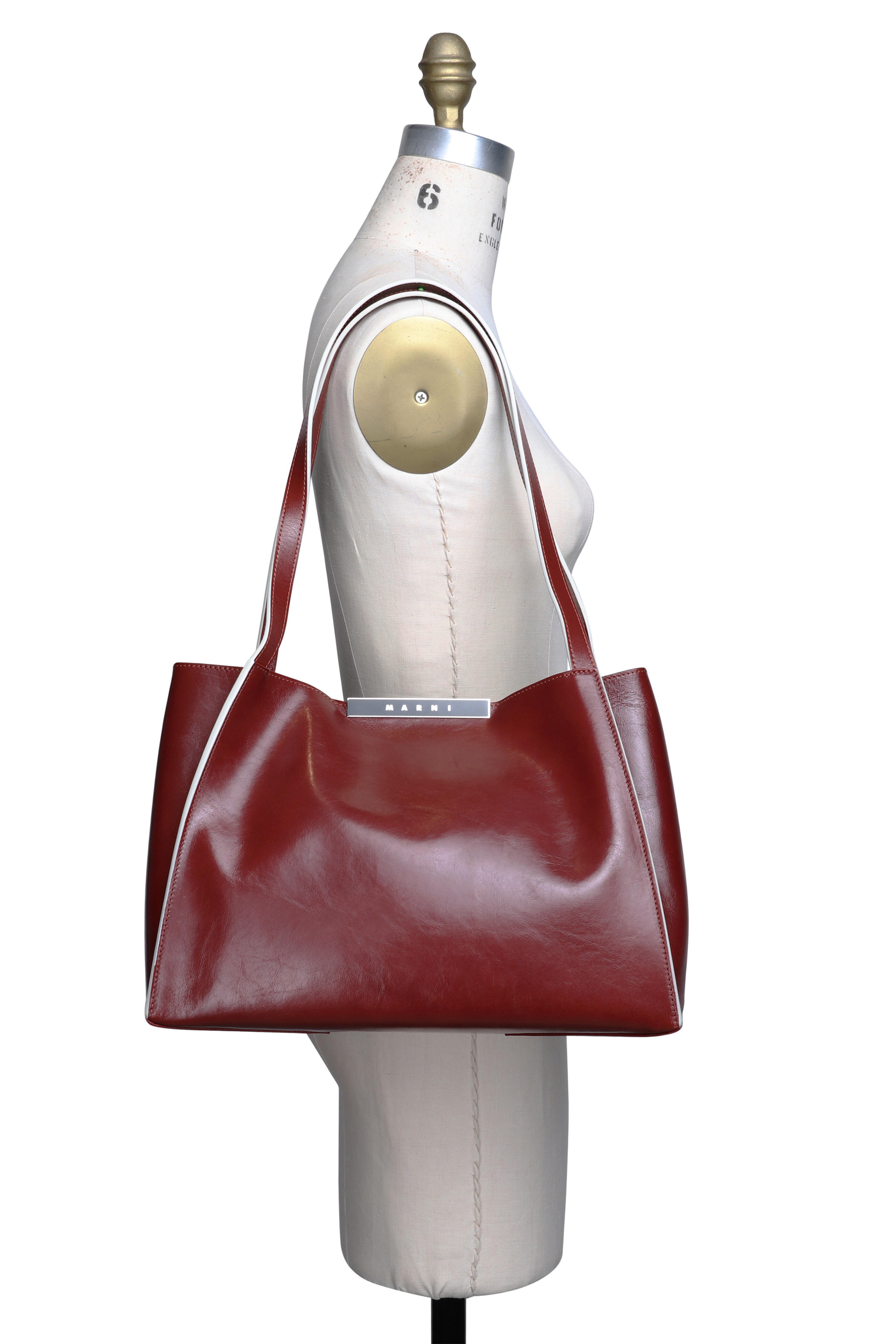 トートバッグ Marni Cresta Tote Bag Marni Cresta East West Small Tote Bag in Deep Sage – Hampden