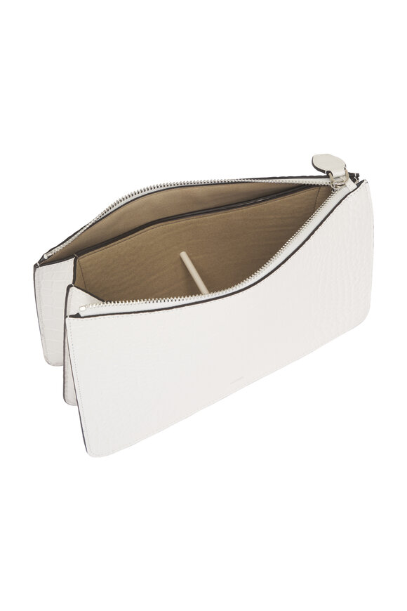 Totême Threefold White Embossed Leather Clutch - view 5