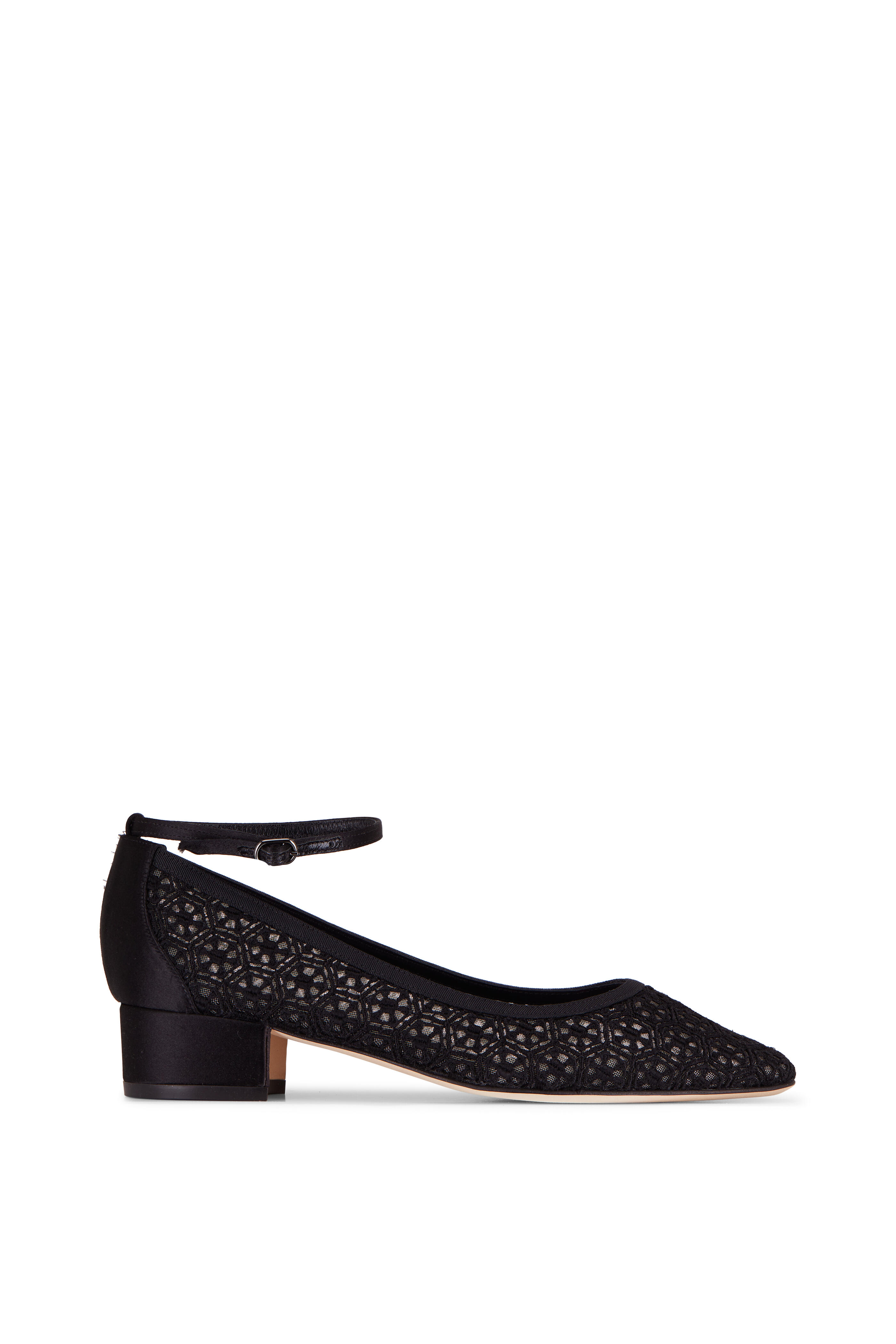 Manolo Blahnik - Listana Black Lace Pump, 30mm