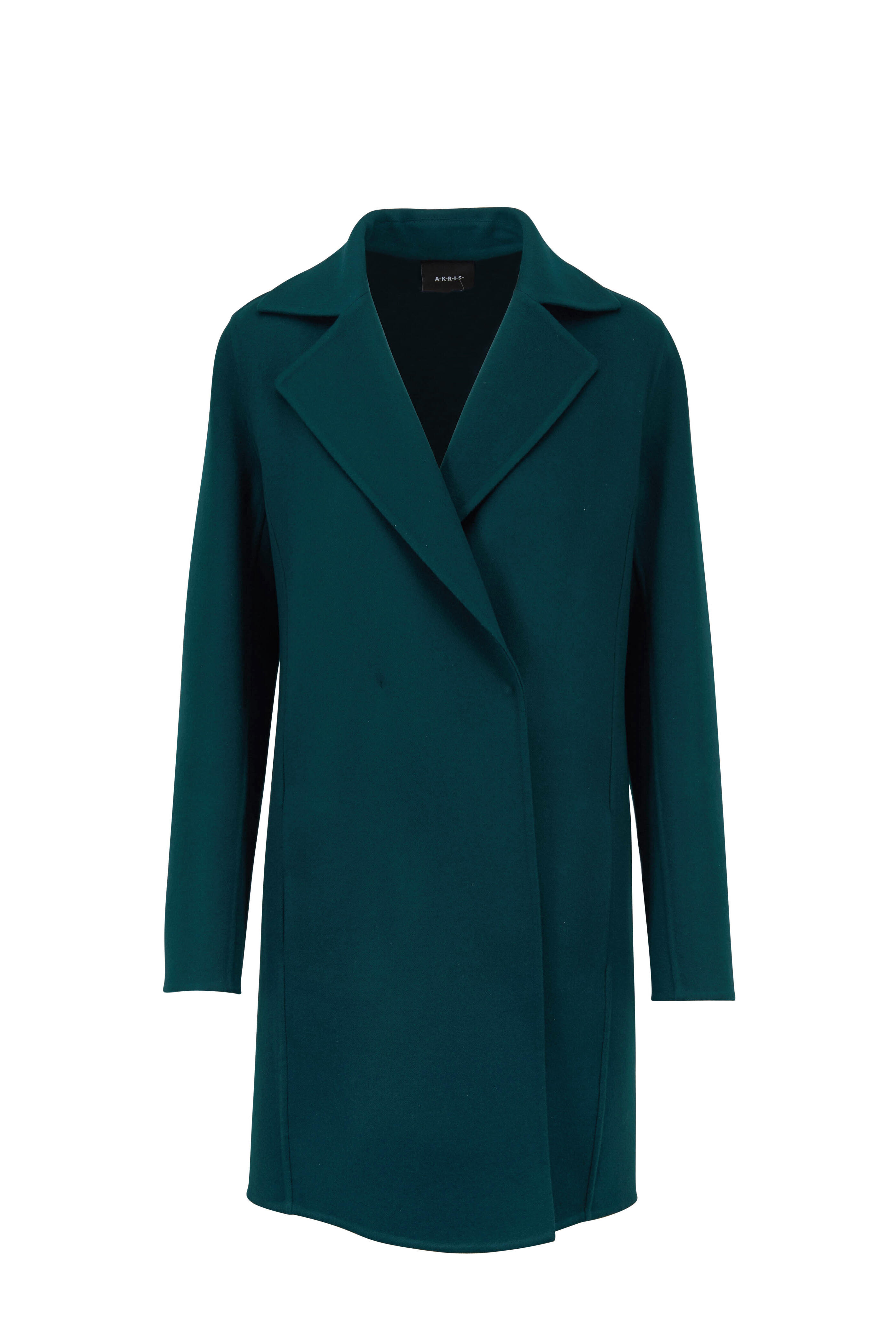 Akris - Bera Teal Double-Faced Cashmere Coat