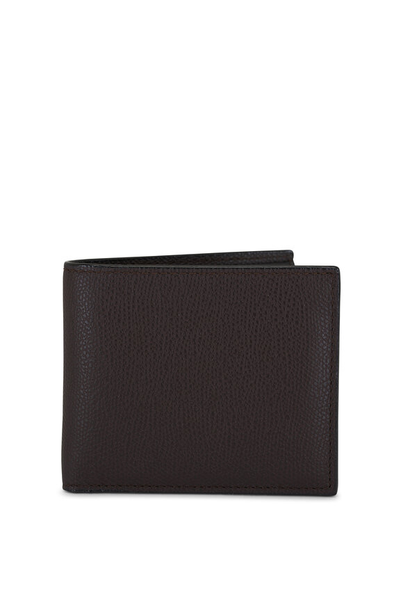 Valextra Coffee Brown Leather Bi-Fold Wallet