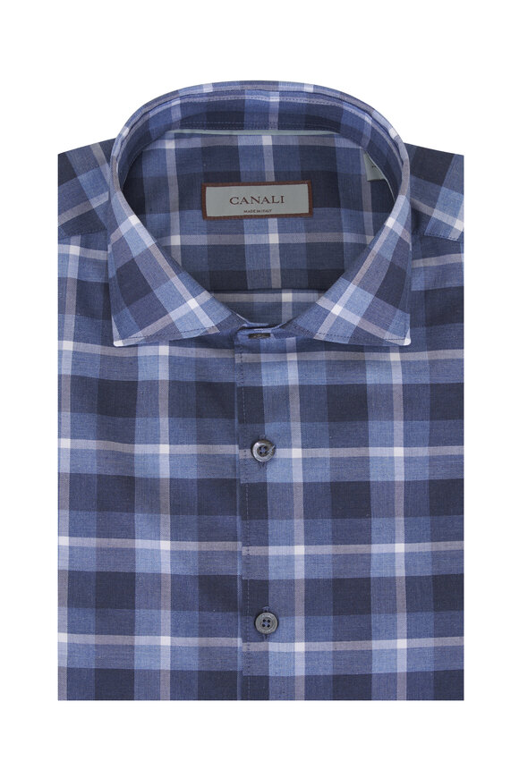 Loro Piana - Solid Orange Linen Sport Shirt | Mitchell Stores