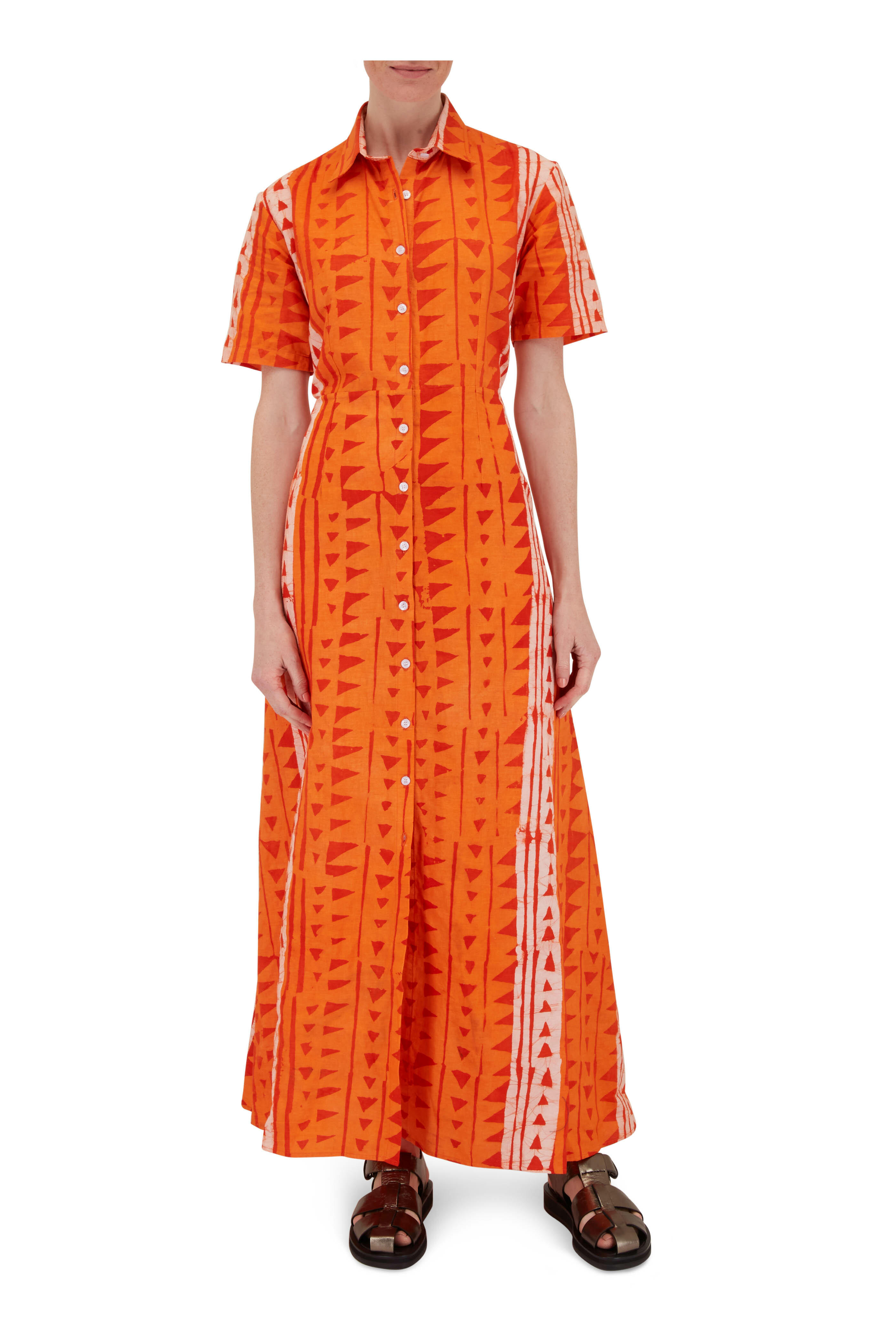 Studio 189 - Masquerade Orange Maxi Shirtdress