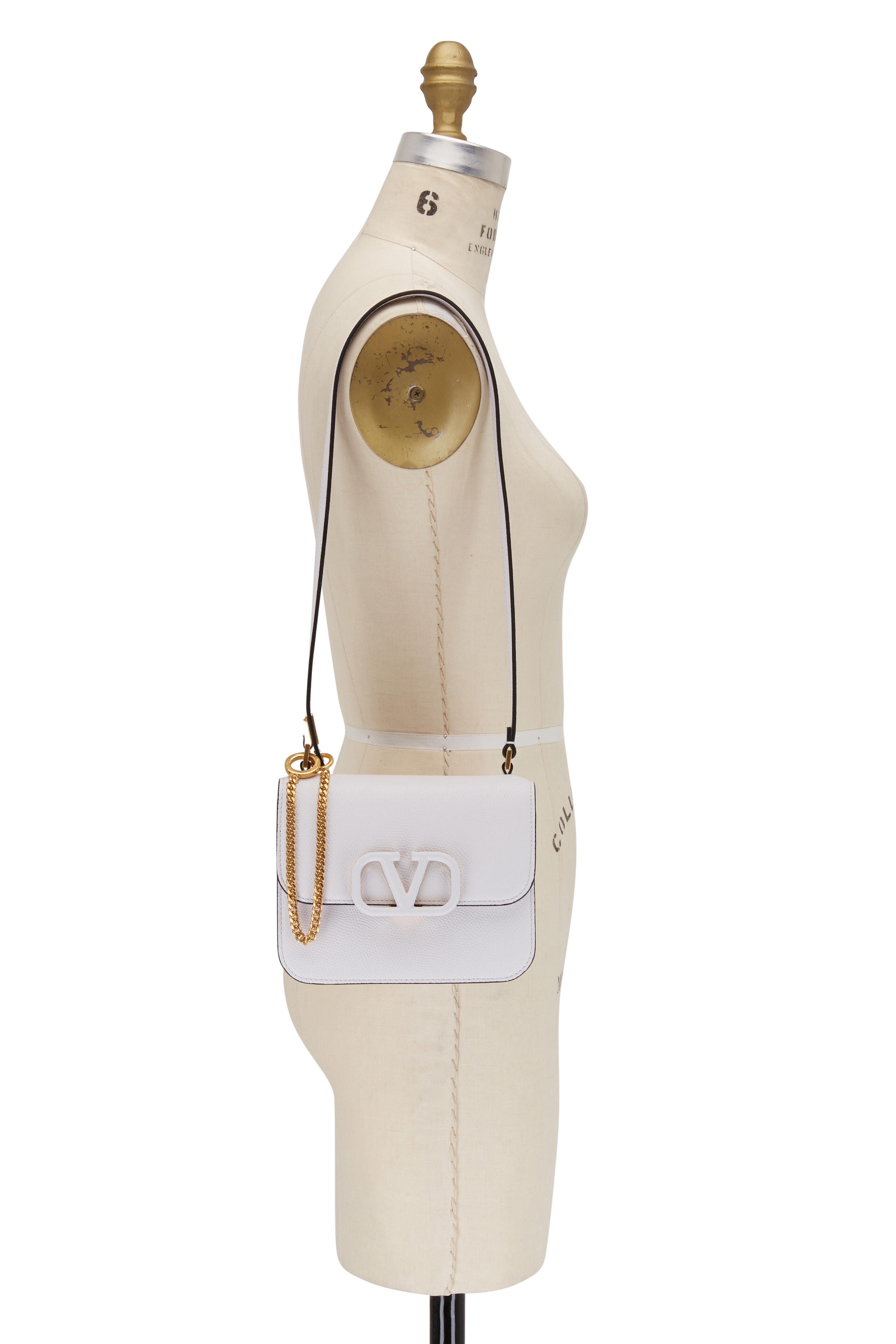 Valentino + Small V-ring Smooth Calfskin Crossbody Bag
