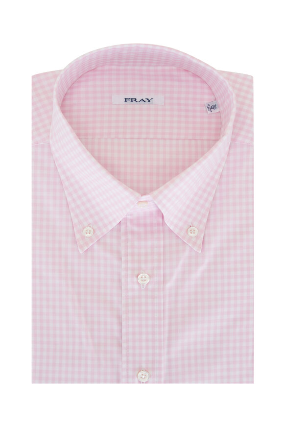 Fray Pink Check Cotton Dress Shirt