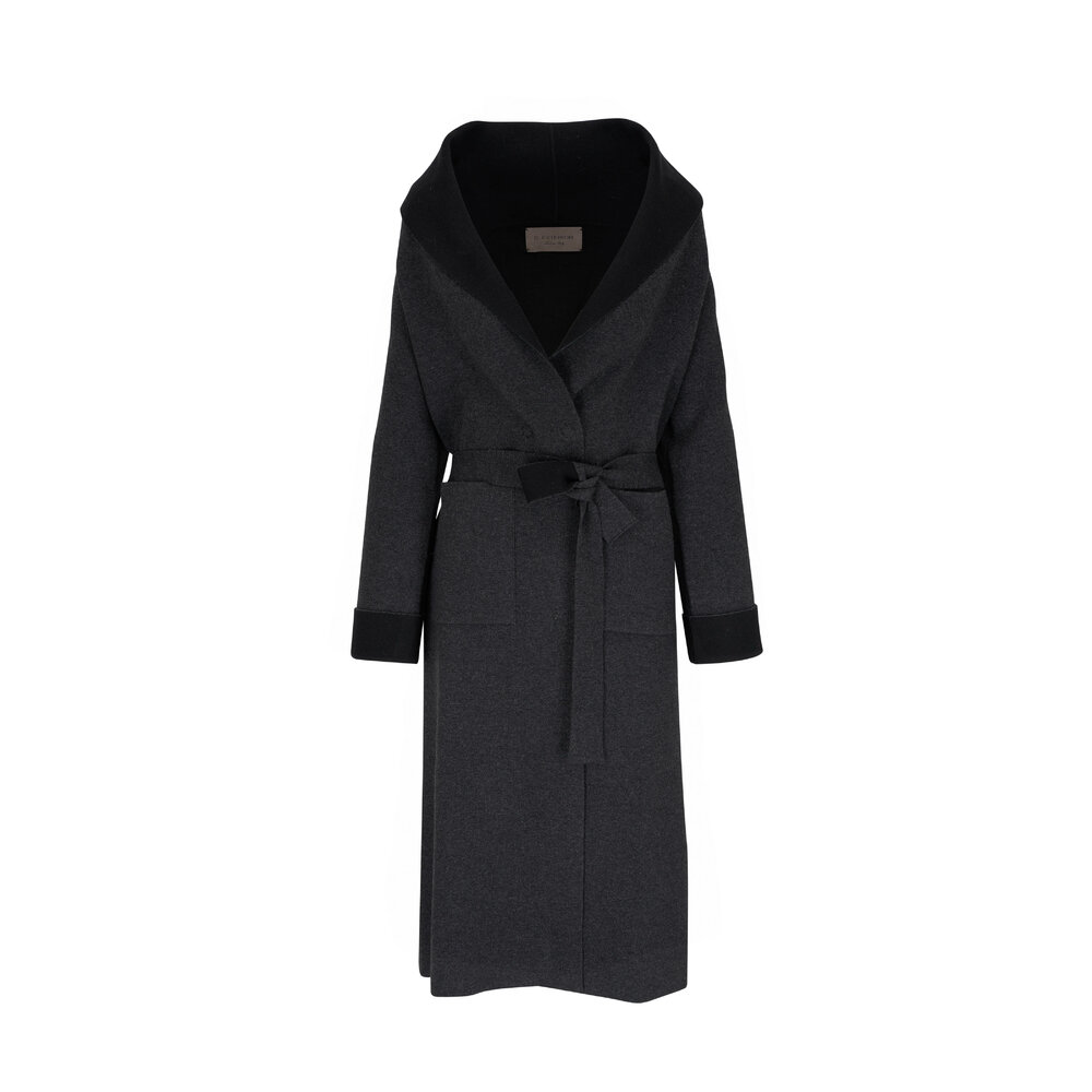 D.Exterior - Anthracite & Black Cashmere Maxi Coat