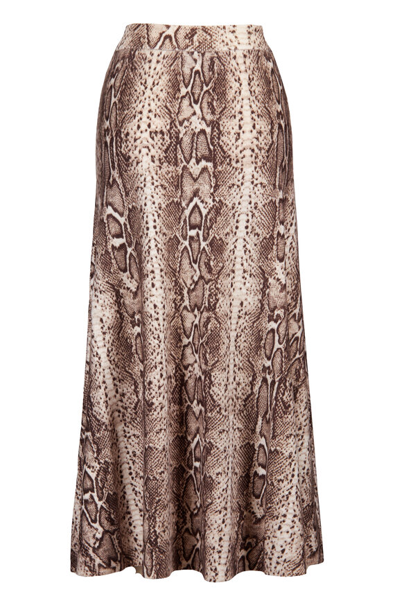 Cara Cara Sandra Oatmeal Heather Animal Print Midi Skirt - view 2