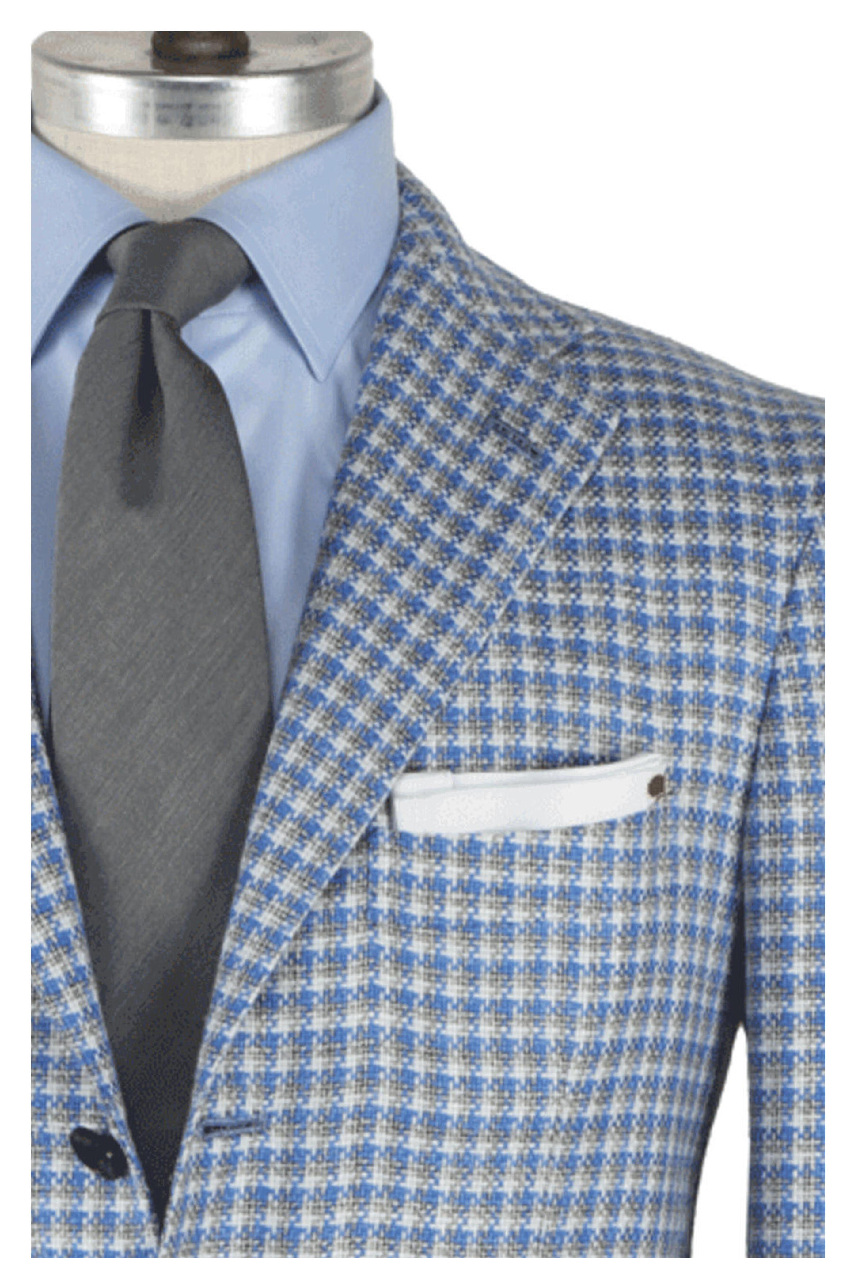 Kiton - Blue & Gray Check Sportcoat