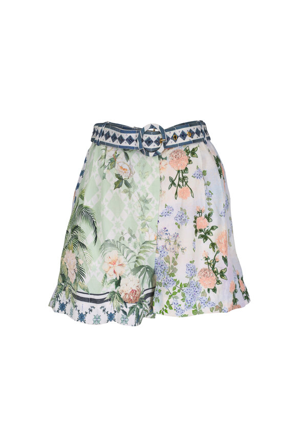 Valentino - Multicolor V-Logo Metallic Lurex Shorts