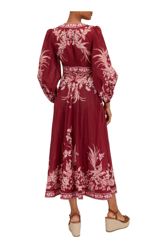 Zimmermann - Tiggy Red Wrap Midi Dress