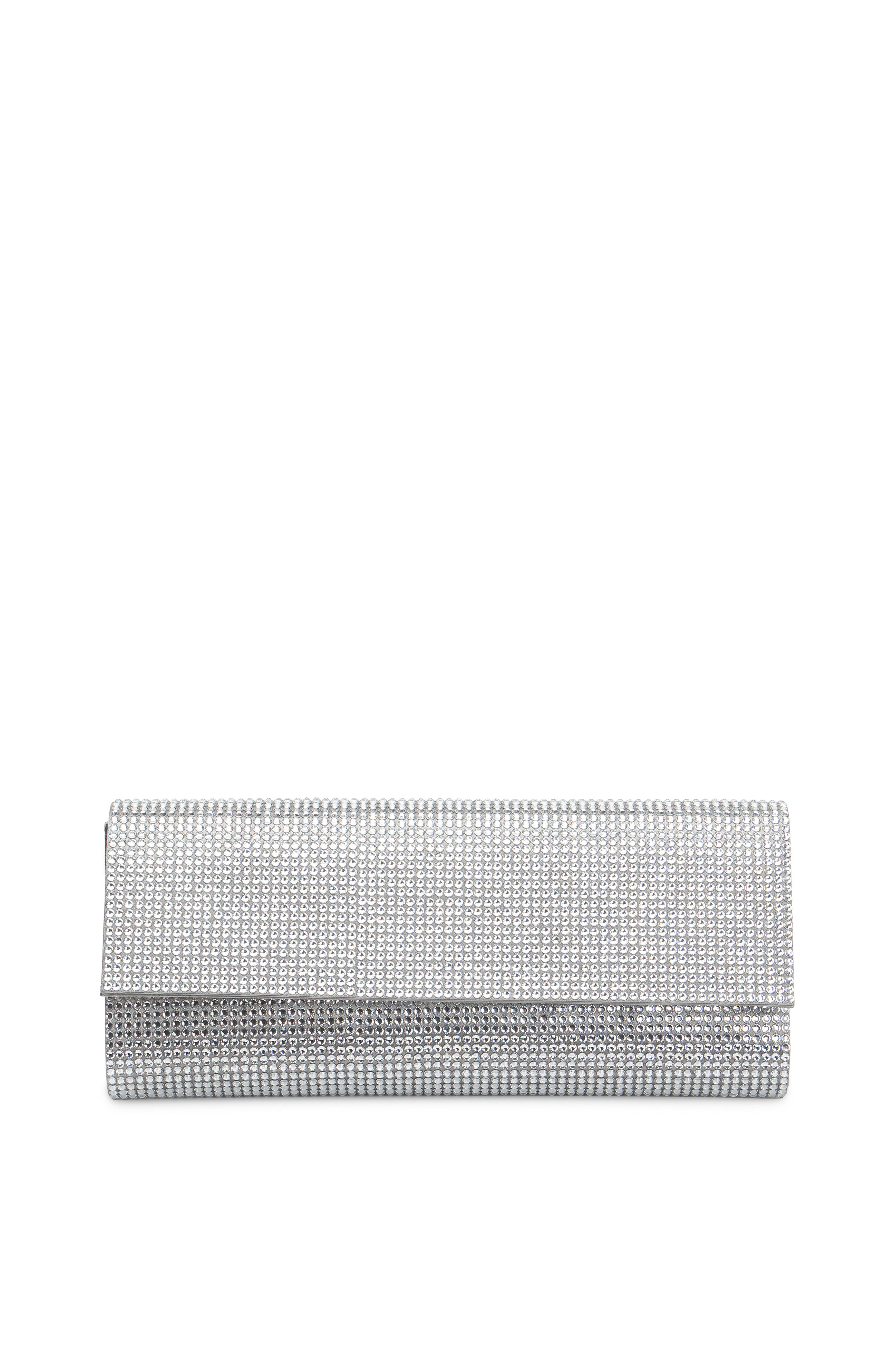 Judith Leiber Couture - Silver Crystal Flap Front Clutch