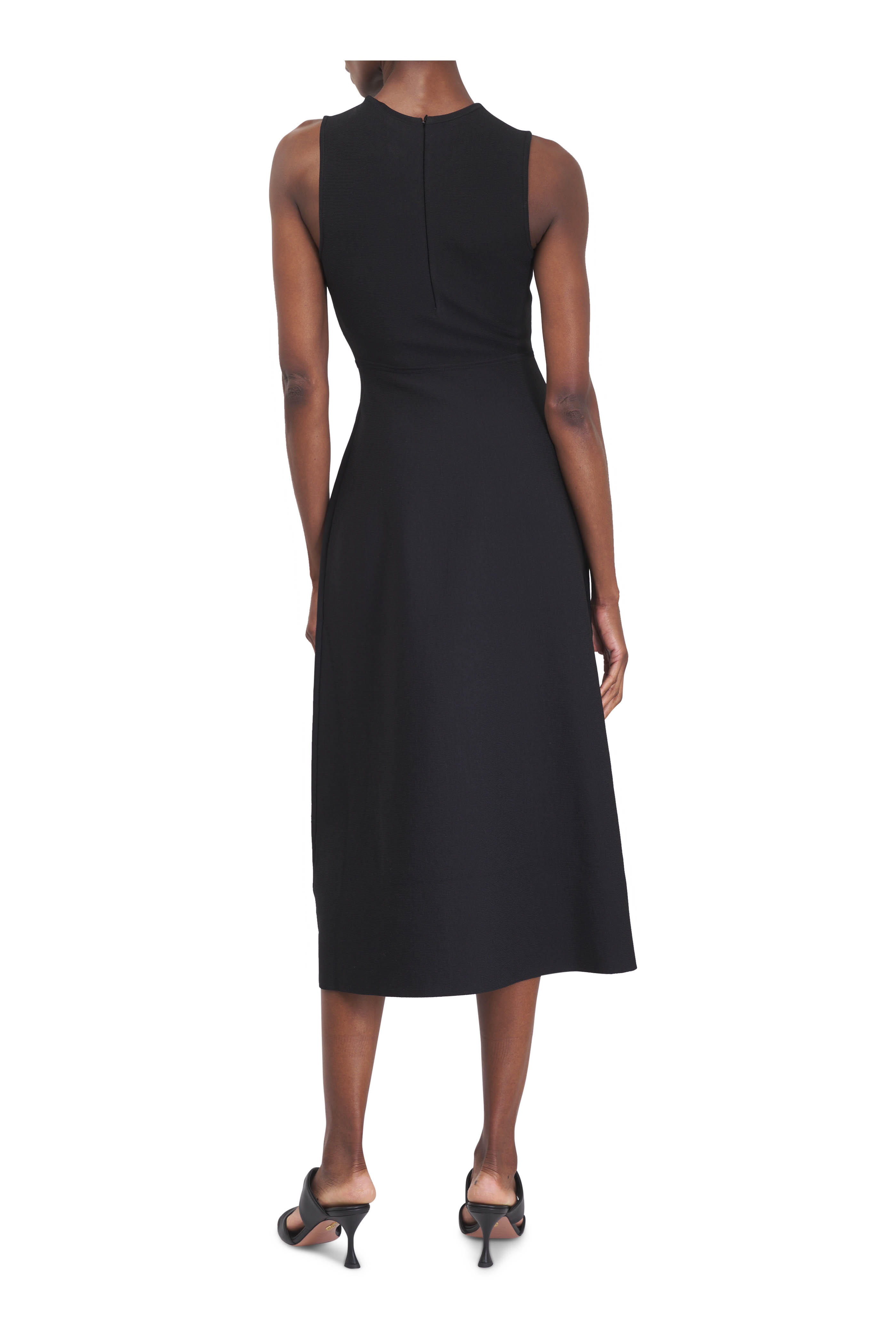Lela Rose - Hailey Black Embroidered Knit Dress