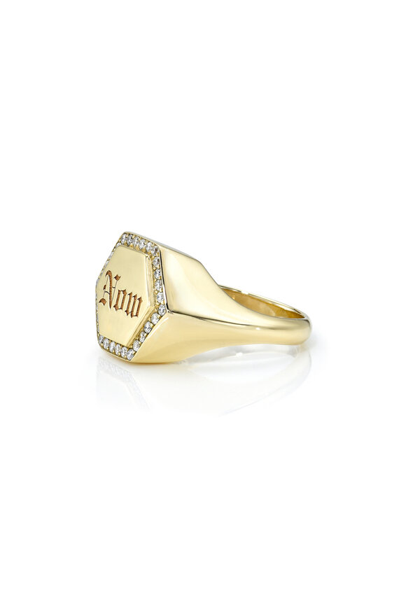 Dru - Diamond "Now" Signet Ring