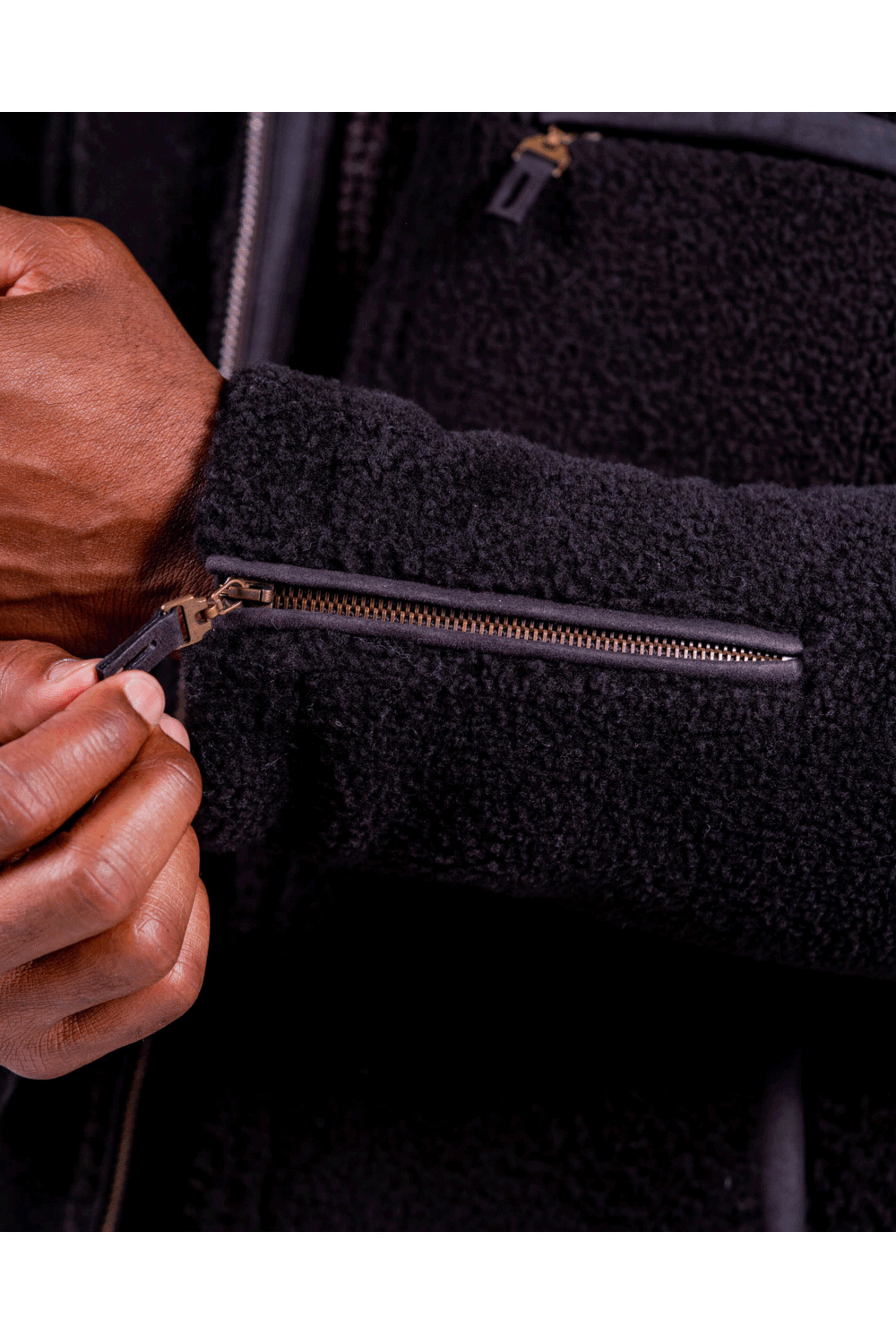 Robert Comstock - Ebony Reverse Spanish Lamb Coat