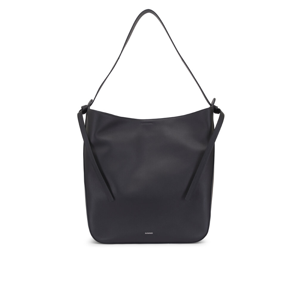 Jil Sander - Knot Black Leather Bucket Bag | Mitchell Stores