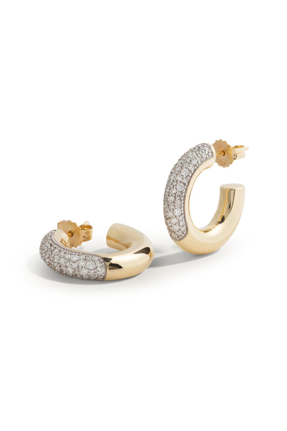 Lucy Delius Pavé Diamond Chunky Hoops