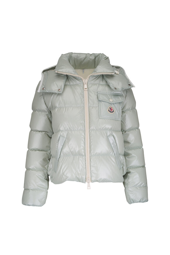 Moncler Andro Light Green Hooded Short Down Jacket