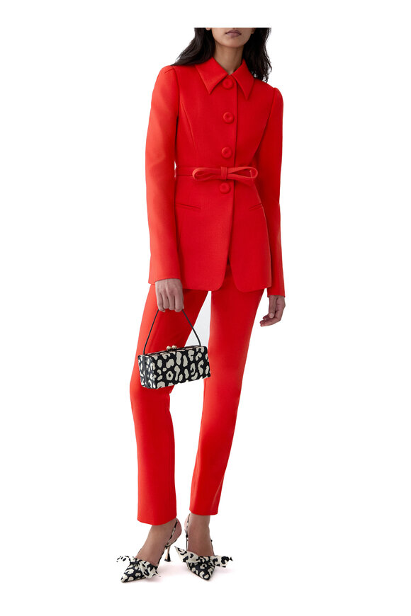 Carolina Herrera Chili Red Point Collar Jacket - view 4