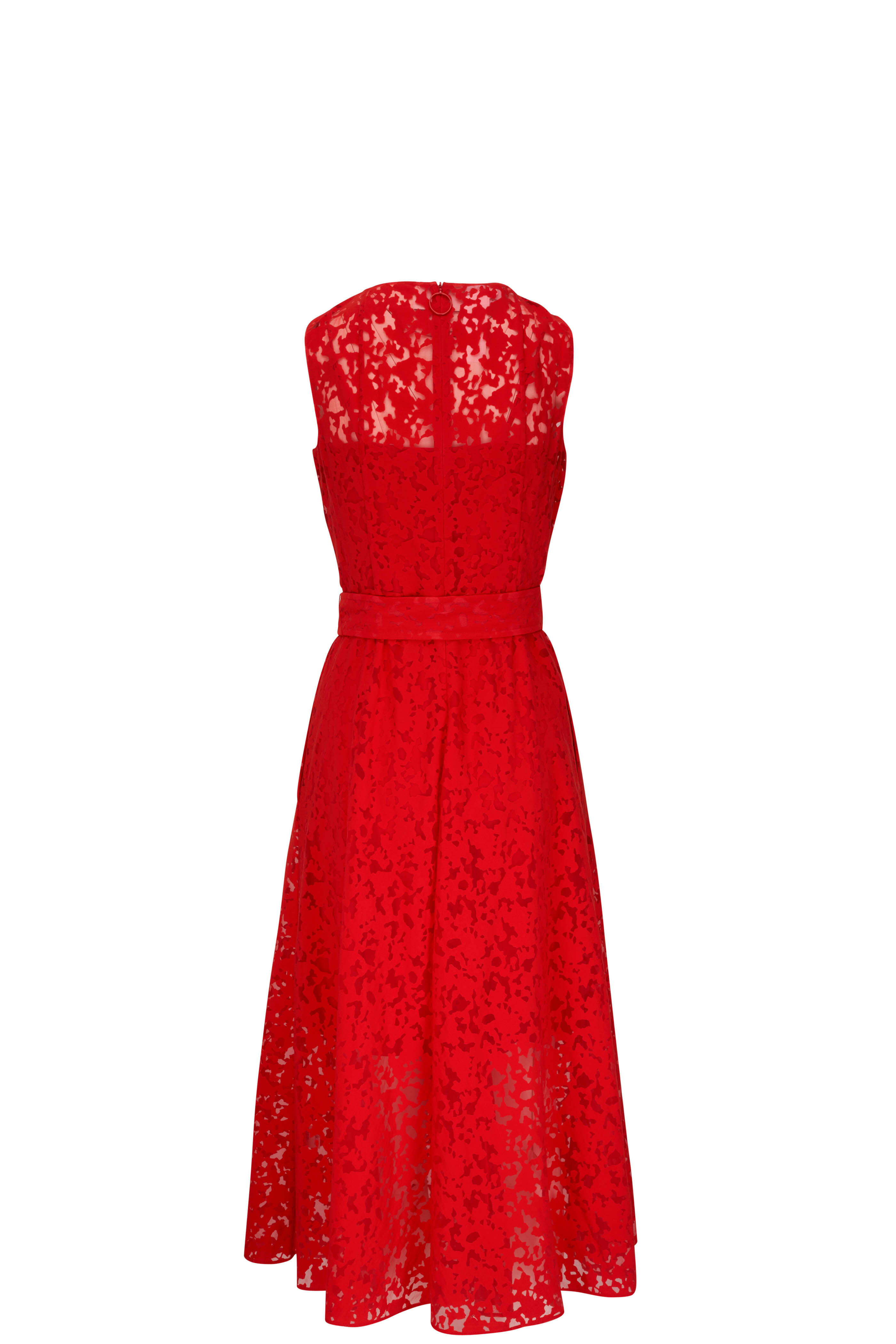 Akris Punto Crew Neck Midi Length Dress - Red Dresses, Clothing - WAK125032