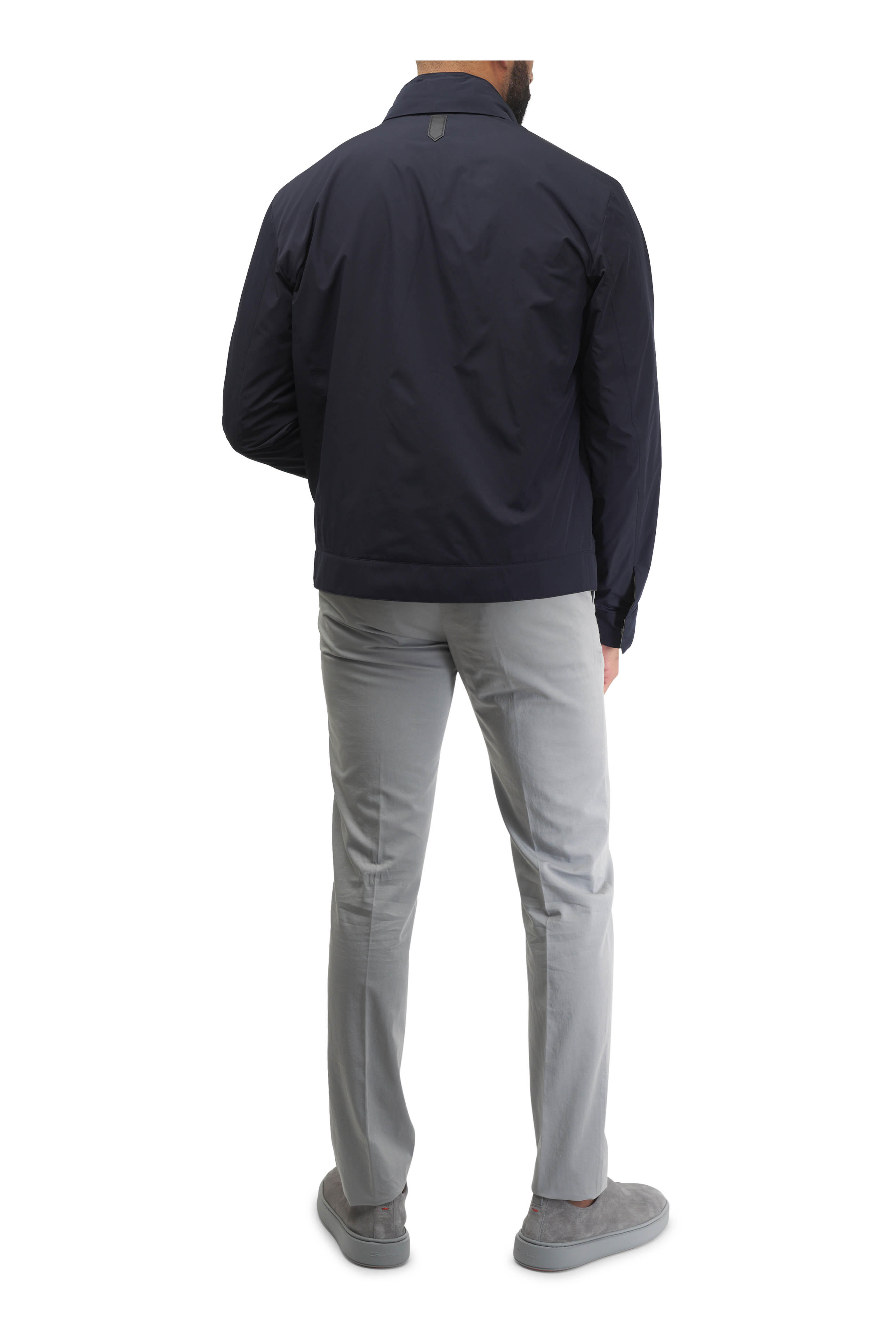 PT Torino - Light Gray Cotton &Silk Flat Front Chino