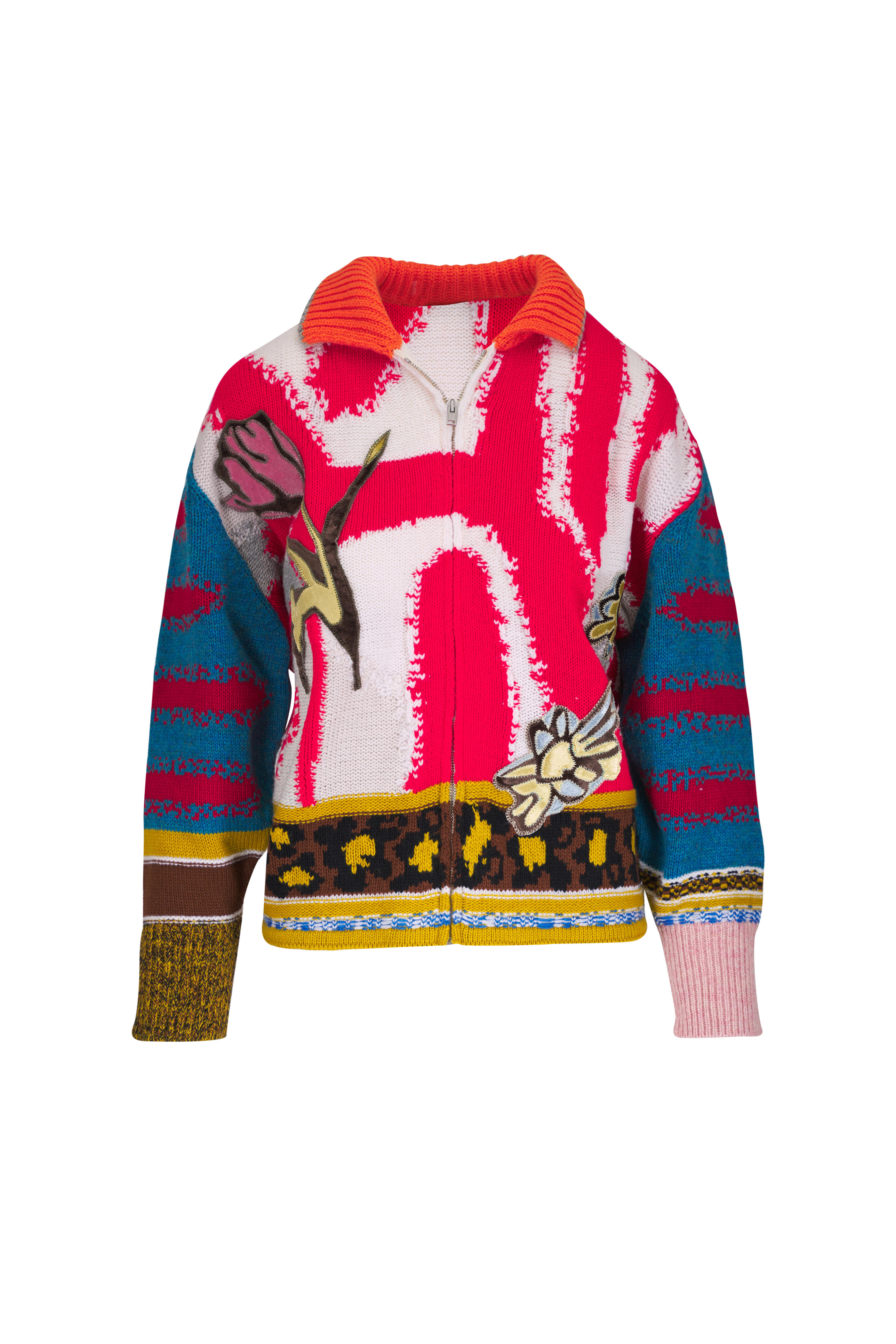 Marni - Instaria Multicolor Wool Zip Cardigan