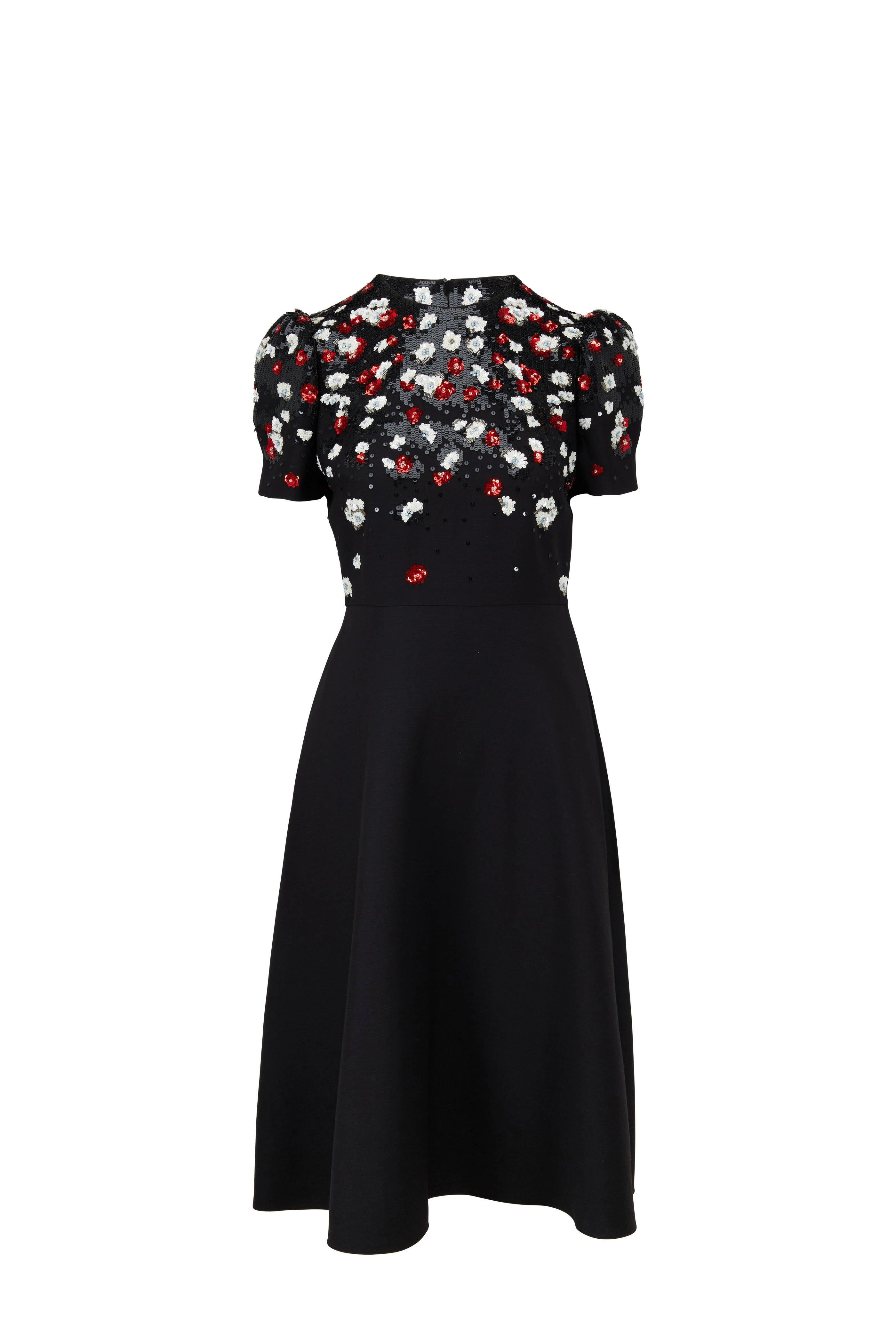 black and white floral embroidered dress La Femme 32072 Strapless Floral Sequin Prom Gown main image 0