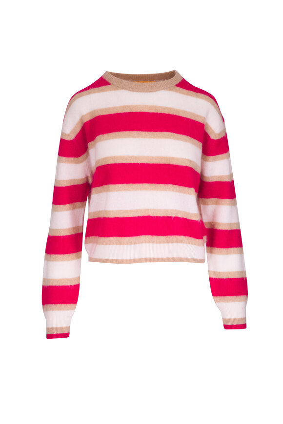 Guest in Residence Grizzly Stripe Cashmere Crewneck Sweater