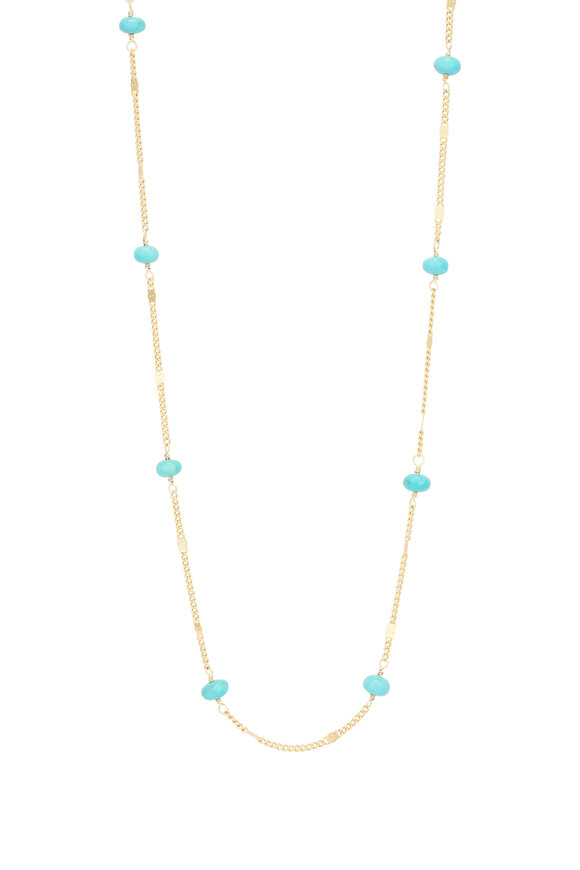 Cristina V. Turquoise Rondelle Chain Necklace - view 1