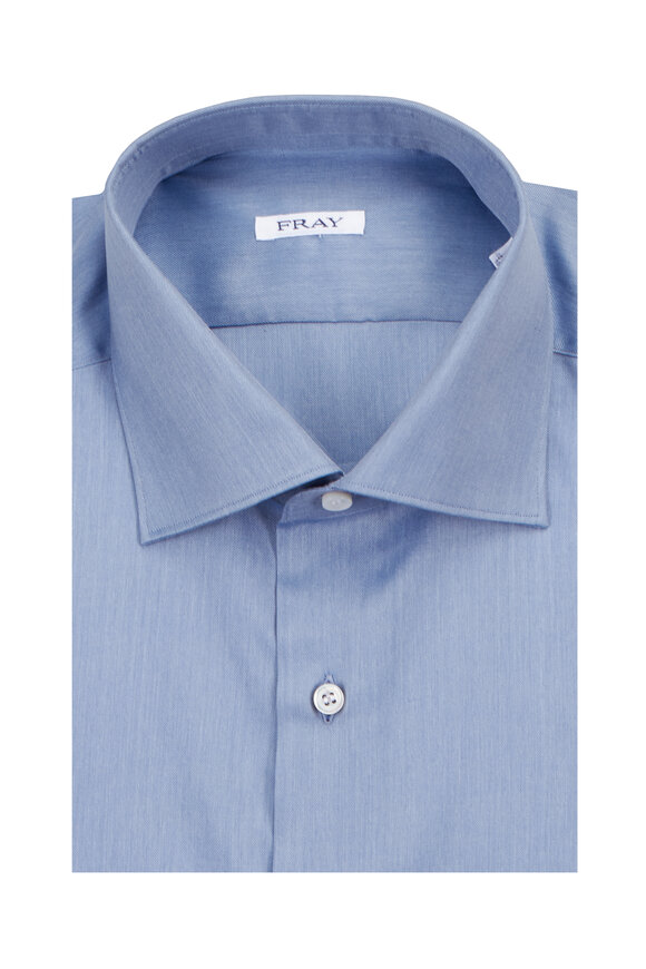 Fray Blue Solid Cotton Sport Shirt - view 1