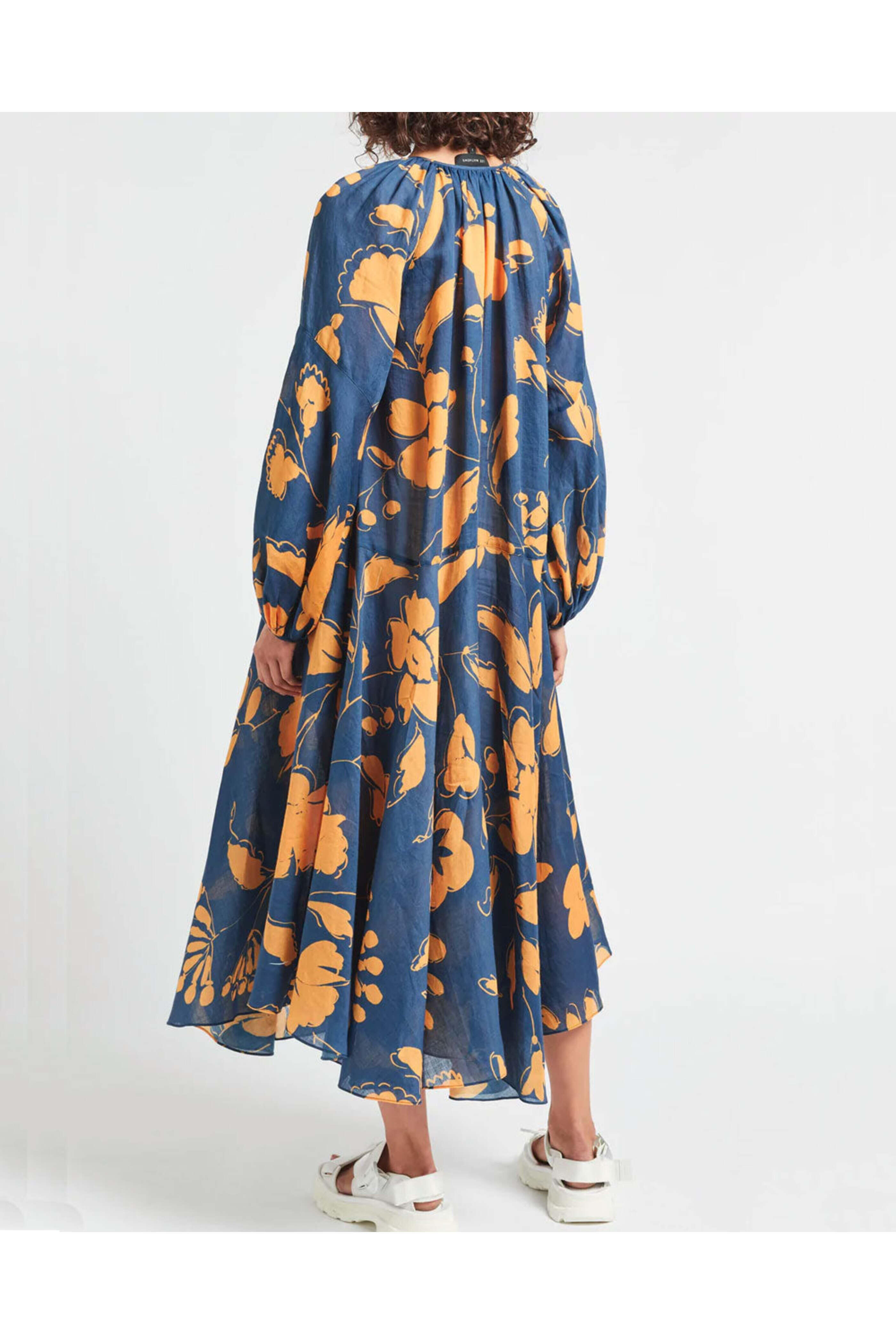 navy and orange maxi dress Nautical Sidgreene of London Vintage Navy Orange Maxi Sailor Dress 14 16