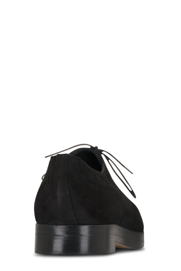 Manolo Blahnik - Batio Black Suede Lace Up Loafer 