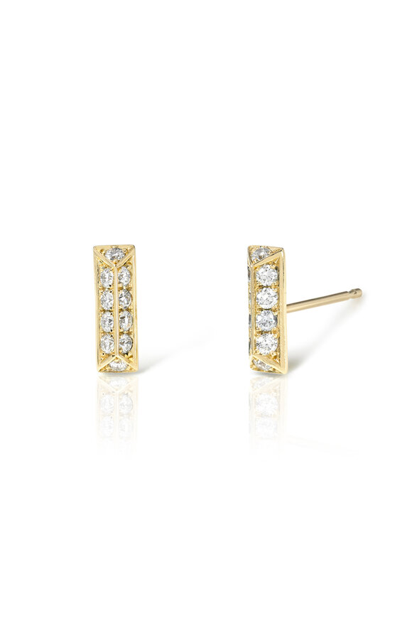 Dru 14k Yellow Gold Diamond Beacon Studs