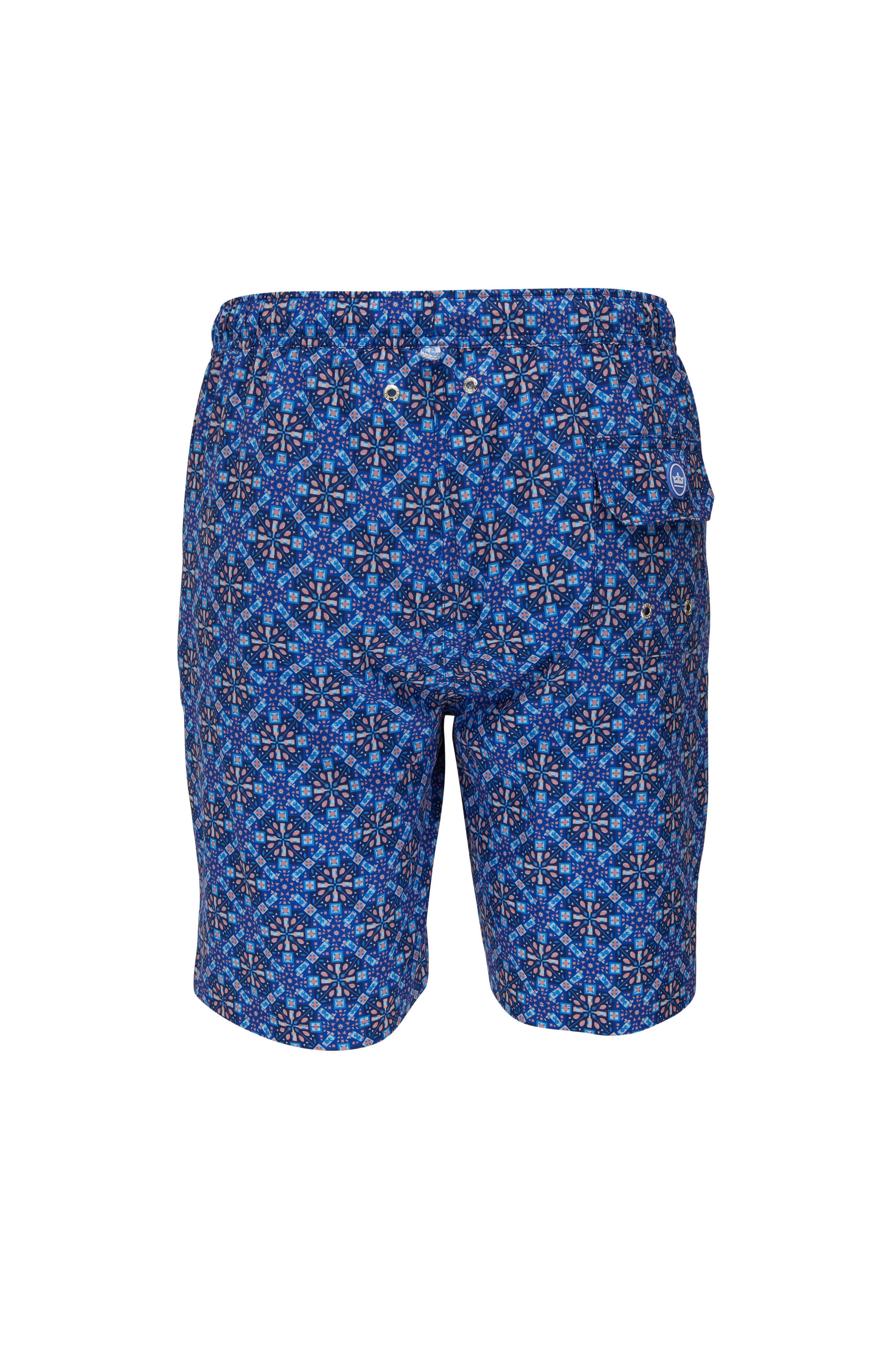 Peter Millar - Atlantic Blue Mosaic Swim Trunks | Mitchell Stores