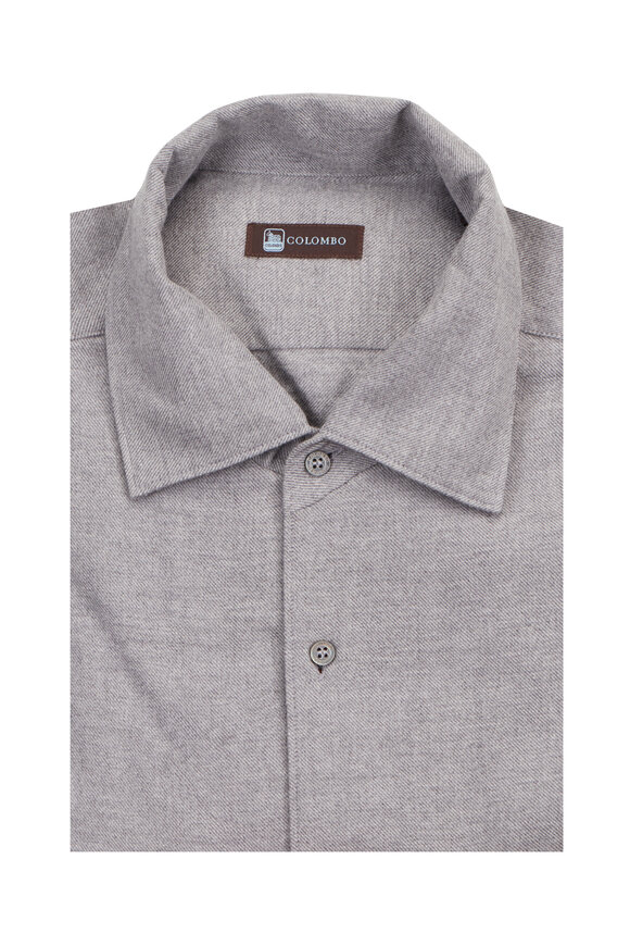 Colombo Light Gray Cotton Sport Shirt - view 1