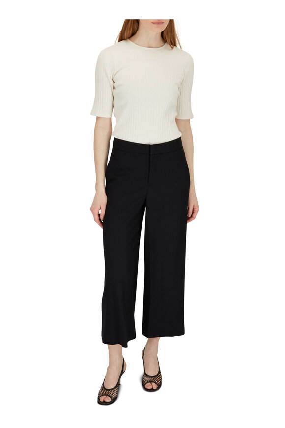 Vince - Black Twill Wide Leg Crop Culottes