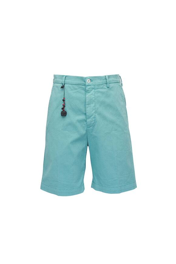 Marco Pescarolo Blue Cotton Bermuda Shorts