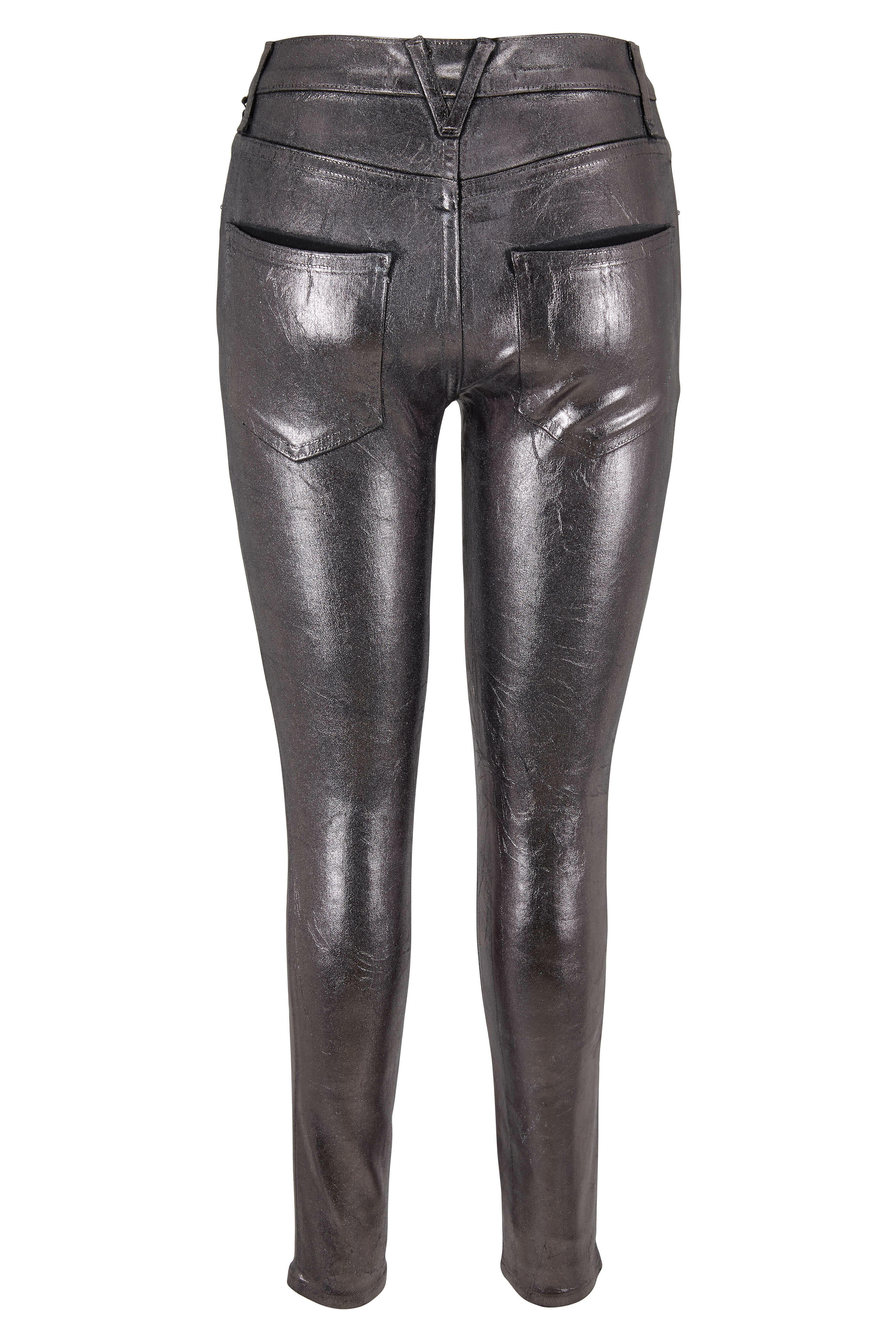 Veronica Beard - Debbie Gunmetal Coated High-Rise Skinny Jean