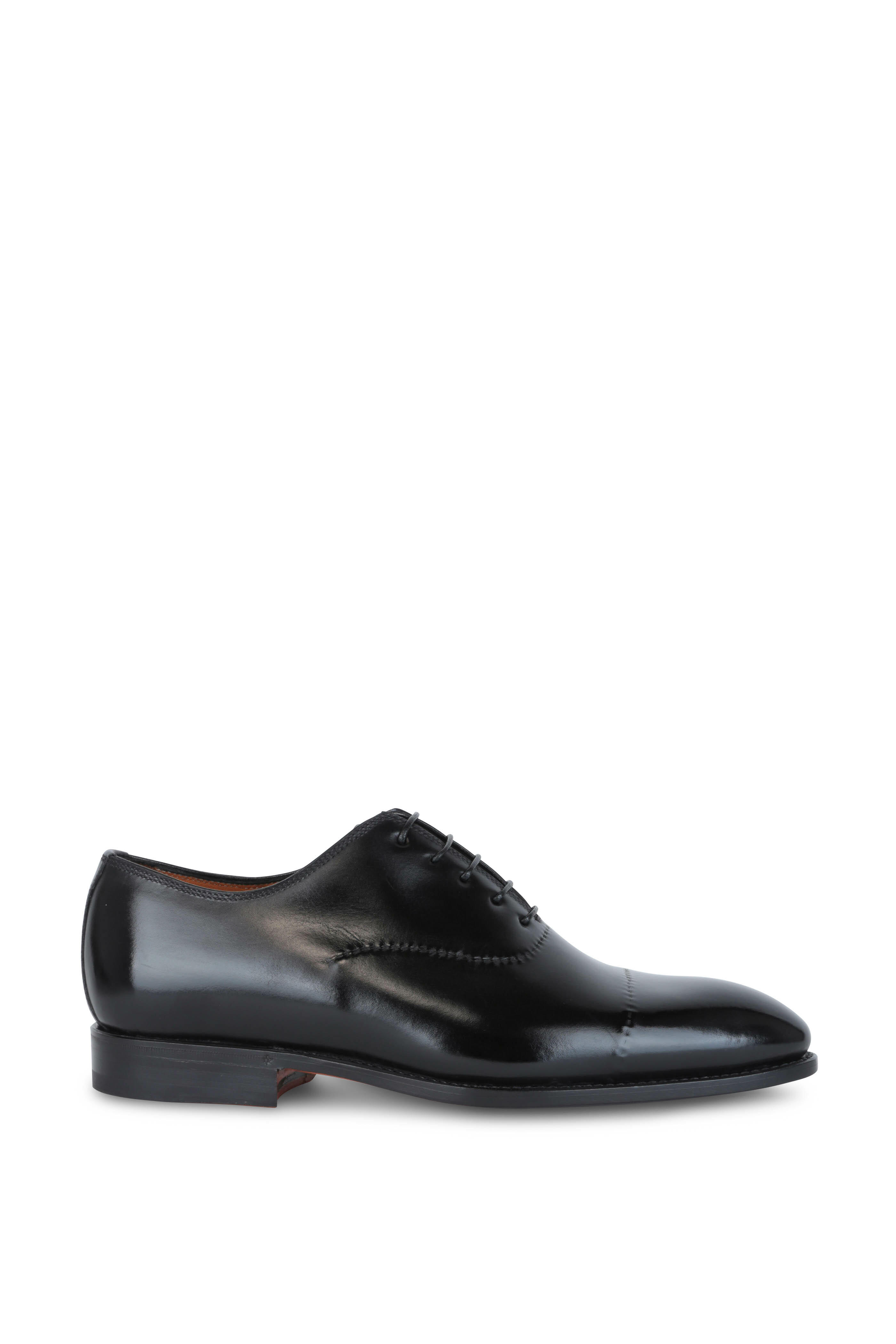 Bontoni - Vittorio Black Leather Dress Shoe | Mitchell Stores
