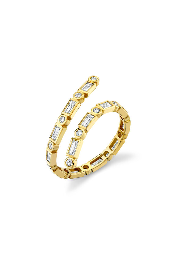 Sydney Evan Gold & Diamond Baguette Coil Ring