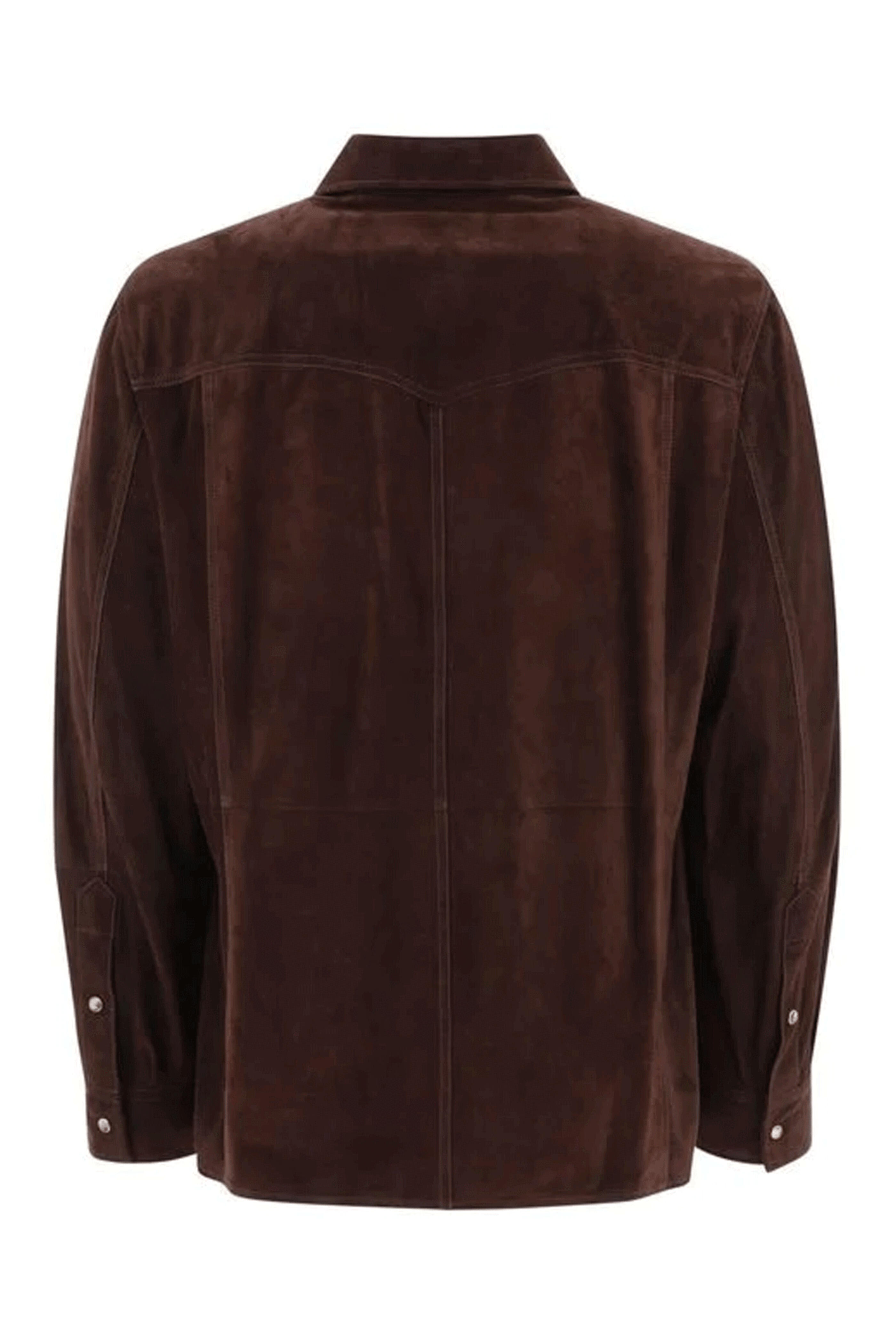 Brunello Cucinelli - Dark Brown Suede Western Shirt