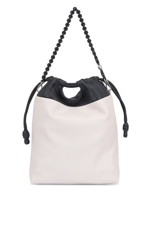 Loewe Flamenco Black & Light Ghost Leather Tote - view 4