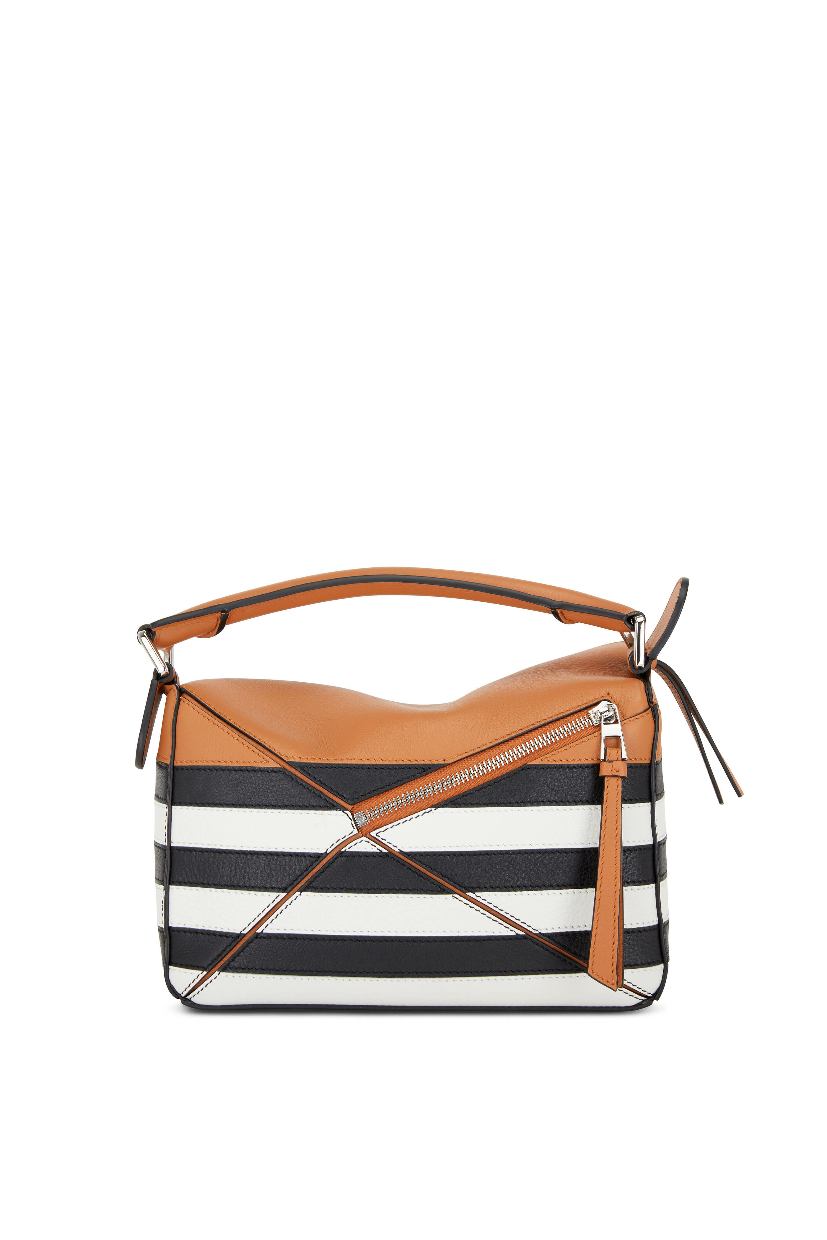 Loewe - Small Puzzle Black & White Stripe Shoulder Bag