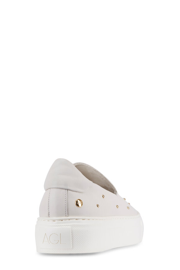 AGL - White Gold Studded Slip-On Sneaker