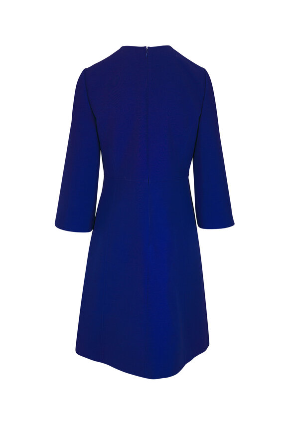 Valentino Admiral Blue Crepe Couture Midi Dress - view 4