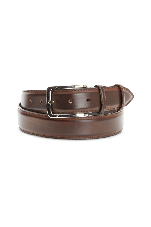 Bontoni - Chocolate Brown Leather Belt 