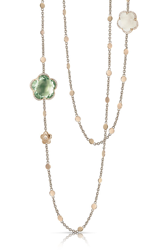 Pasquale Bruni Bon Ton Prasiolite & Milky Quartz Sautoir Necklace