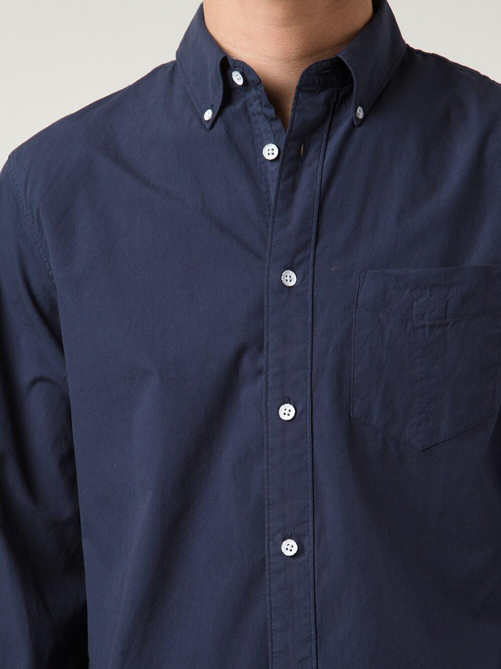 Rag & Bone - Standard Issue Navy Blue Oxford Sport Shirt